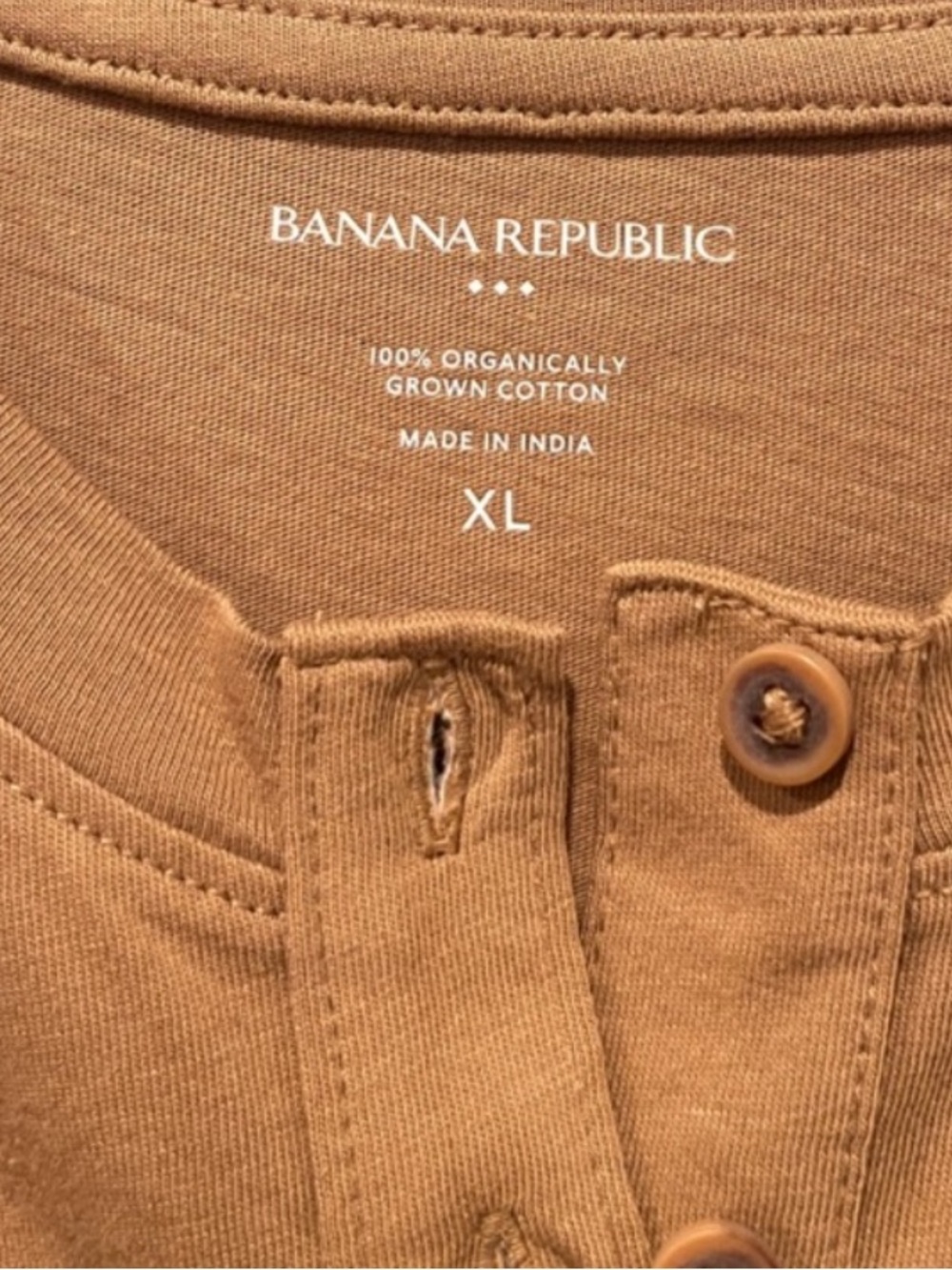Banana Republic Women’s Tan Brown Henley Short Sleeve Shirt Size XL NWT - Picture 4 of 10